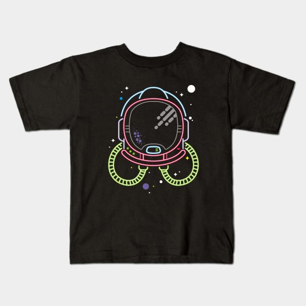 Astroneon Kids T-Shirt by angoes25
